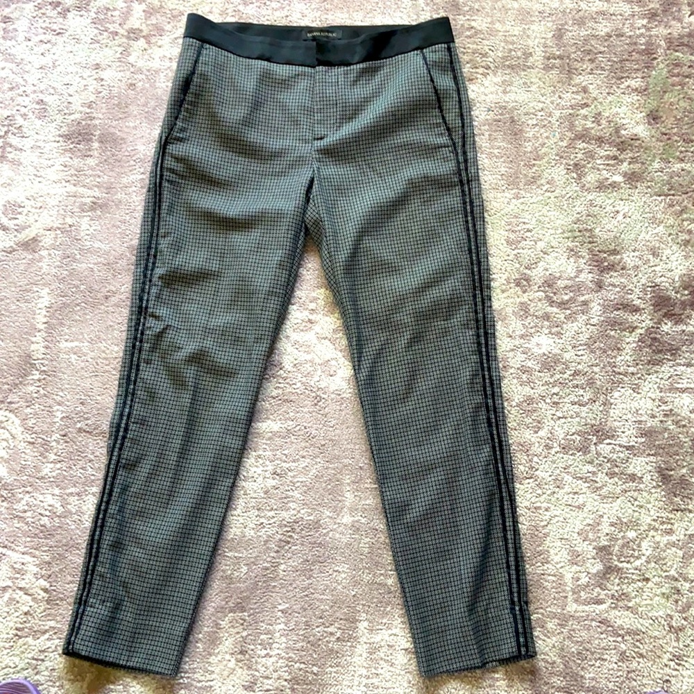 Banana Republic Black Checkered Dress Pants